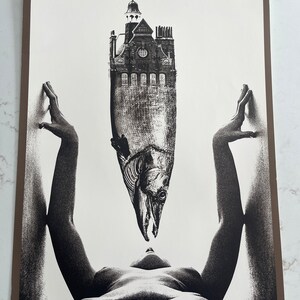 Sam Haskins, LARGE 14x19 Woman, Montage, Building, Weirdcore, Fish, Nude, Original Photography Print, 1972, Erotica 231001-63068 01 image 2