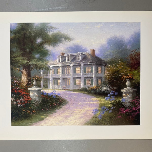 Family Tradition I, Sunday Outing, Thomas Kinkade, Print, Portrait, Art, Holiday, Picture, Illustration, vintage, Collectionable, ~20-14-476