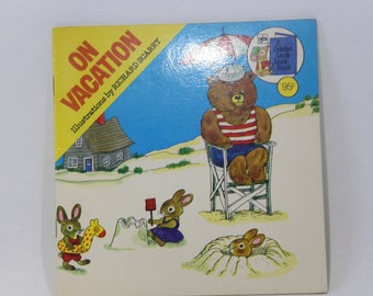 On Vacation, Richard Scarry, Golden Look-Look Book, 1976, Softcover, Vintage, Picture Book, Child Reading, Nursery, ~ 230215-DIS 579
