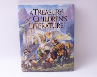 A Treasury of Children's Literature, Stories, Illustrated, Color Paintings, Hardcover, Slipcover, Classics, FLAW ~ 20-05-171