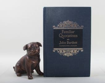 Familiar Quotations, John Bartlett, Vintage, Hardcover, Dark Blue Cloth, Quotes, Popular, Famous, Indexed, Library ~ Purdy Words ~ 170517