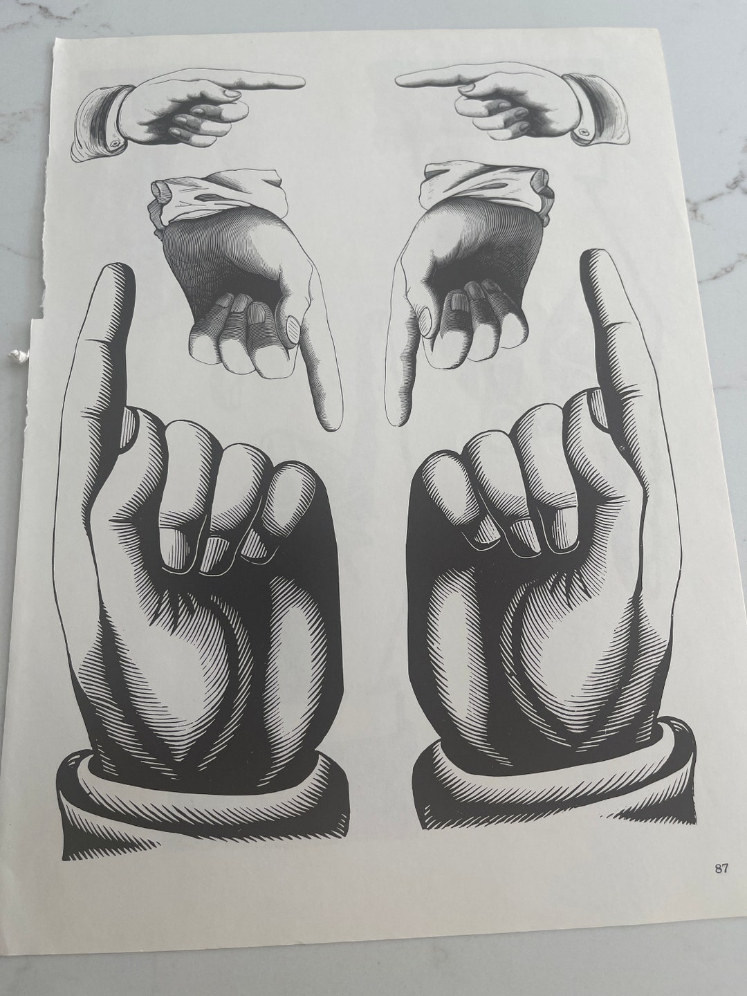 Hands, Pointing, Finger, Drawing, Poster, Bookplate Print, Double-sided ...