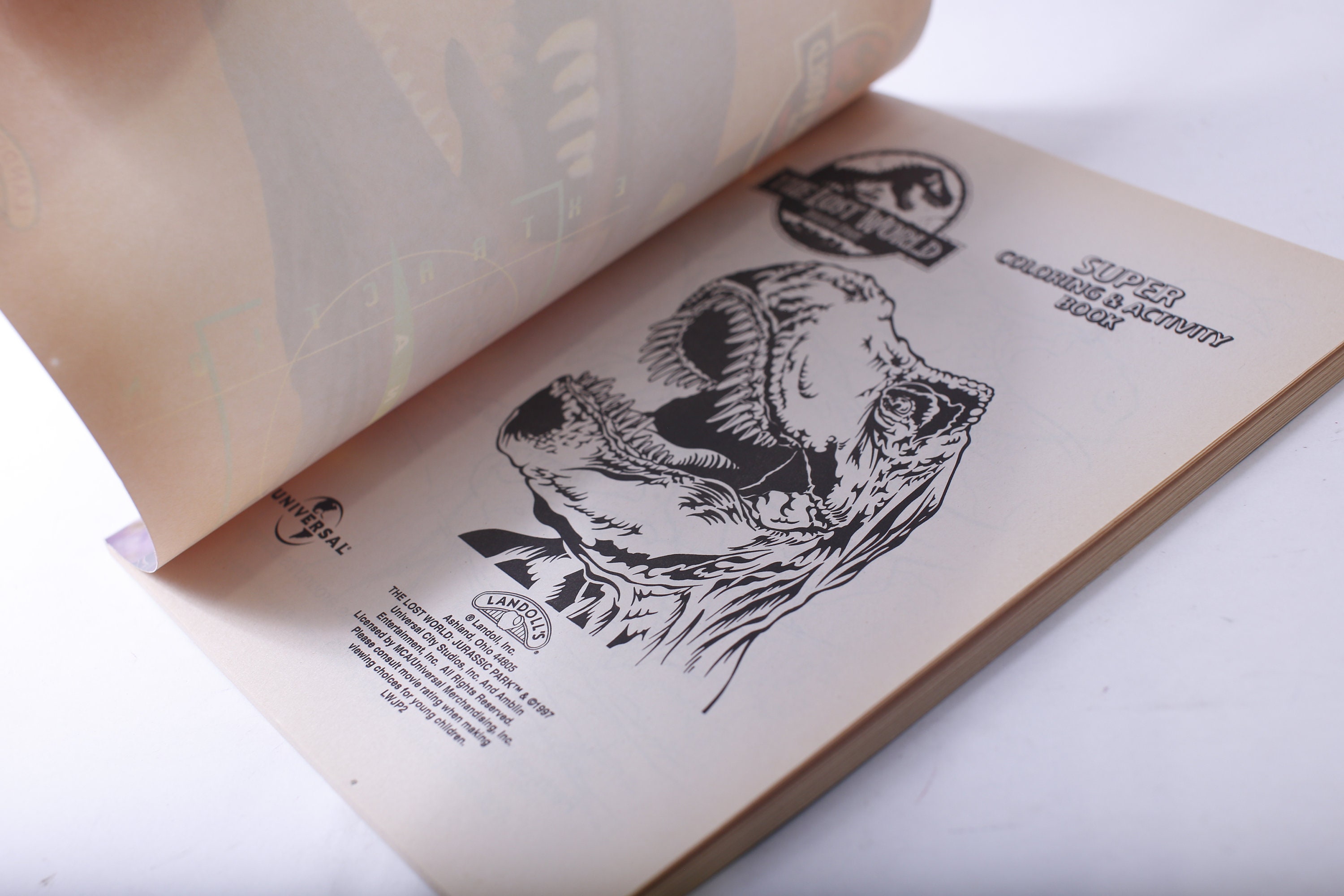 Uncolored Jurassic Park, the Lost World, Super Coloring & Activity