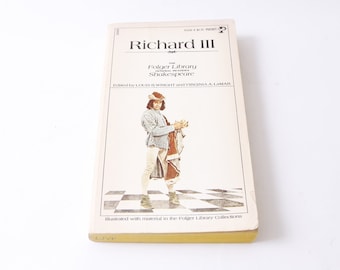 La tragedia de Ricardo el tercero, Por William Shakespeare, La Biblioteca Folger, Coleccionable, Vintage, Biblioteca, Lectura, Ilustrado ~ 20-01-510