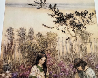 Arthur Rackham Marjorie and Margaret Illustration 8x11 Art Print Book Page ~ 260215-WH 66