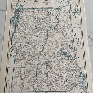Vermont, Nevada, USA, 1914, Rand-McNally, Map, Double-Faced, 14x10 », Géographie, Histoire, Papier, vintage, ~ M-15-11