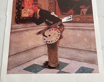 The Critic, Artist Is Norman Rockwell, Poster, Classic Painting, Collectible, 15x11”, Art, Vintage, ~116