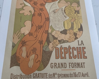 Vintage Advertising Art, Historical Maurice Denis Print, La Dépêche Grand Format Poster Art, Maurice Denis Newspaper Artwork ~231909-WH 67 E