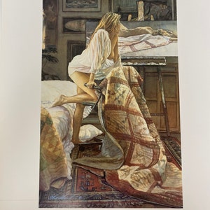 Steve Hanks, Woman, The Artists Model, Male And Female, Poster, Double-Sided, Painting, Watercolor, Page, Print, Art, Vintage, 20-05-166 image 1