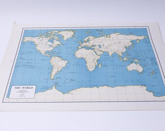 The World, North America, 1930s, Political Map, Double-Sided, 14x10", Geography, History, Paper, Vintage, ~ 20-01-123 AA