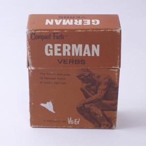 German Verbs, Flash Cards Set, Compact Facts, Vis-Ed, Language Learning, Reference, Vintage, ~ 240908-WH 1143