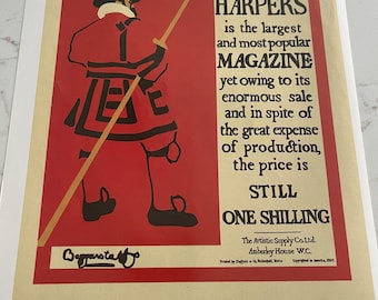 Harper's Magazine Poster, Vintage Magazine Advertisement, Collectible Periodical Memorabilia, Antique Advertising Print,Retro~231909-WH 67 A