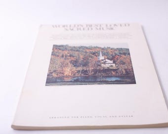 World's Best Loved Sacred Music, Songbook, Piano, Vocal, Guitar, Sheet Music, Performance, Vintage, ~ 250811-WH 504