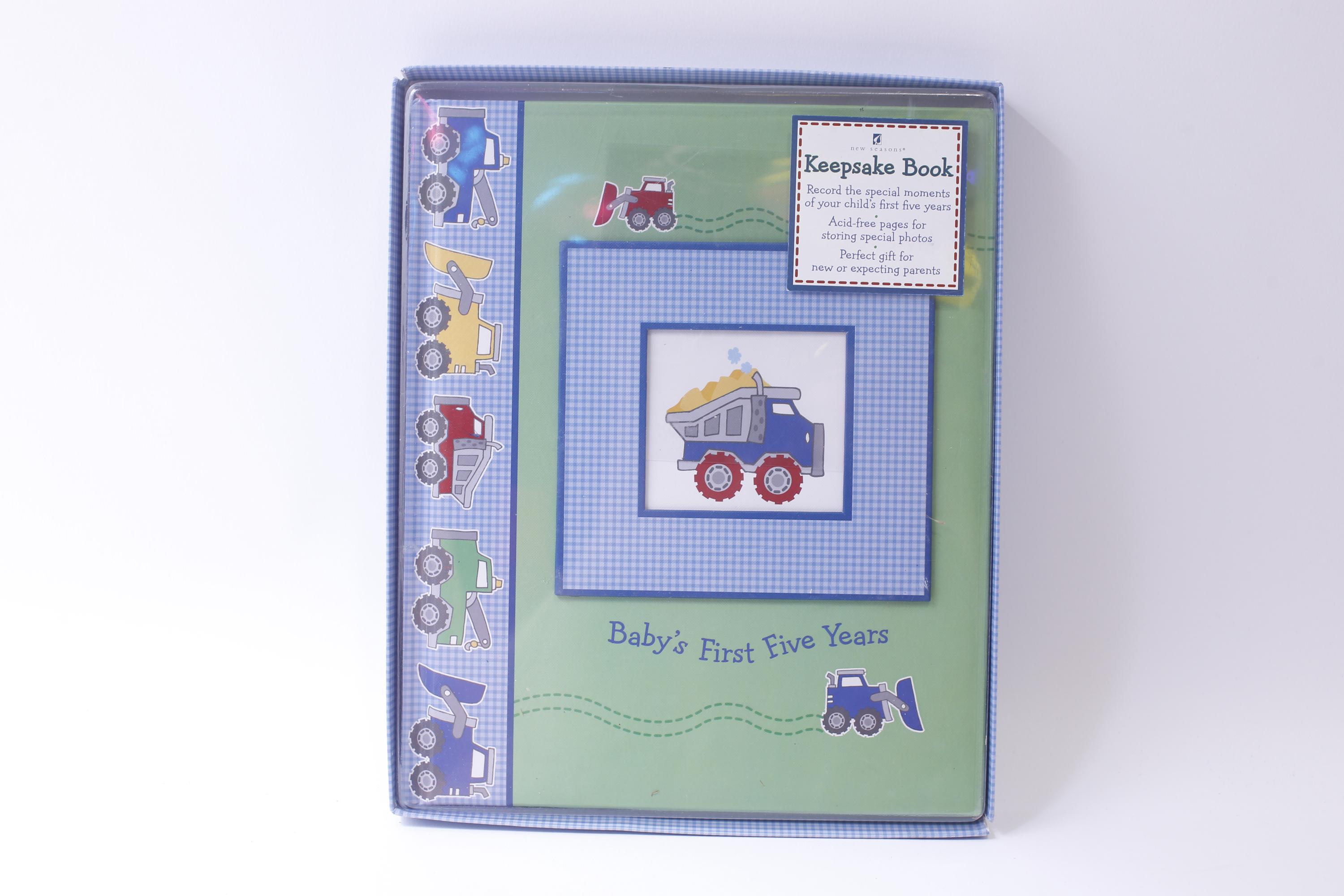 Unused Baby's First Five Years, Keepsake Baby Book, New Seasons, Toy Vehicles Illustrations, Scrapbooking, Gift Idea, ~ 241111-DIM M-07-07