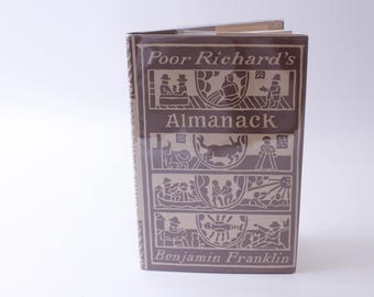 Poor Richard's Almanack, Reprint Benjamin Franklin, Mount Vernon, Hardcover, Dust Jacket, History, Philosophy, Classics, ~ 241210-WH M-13-04