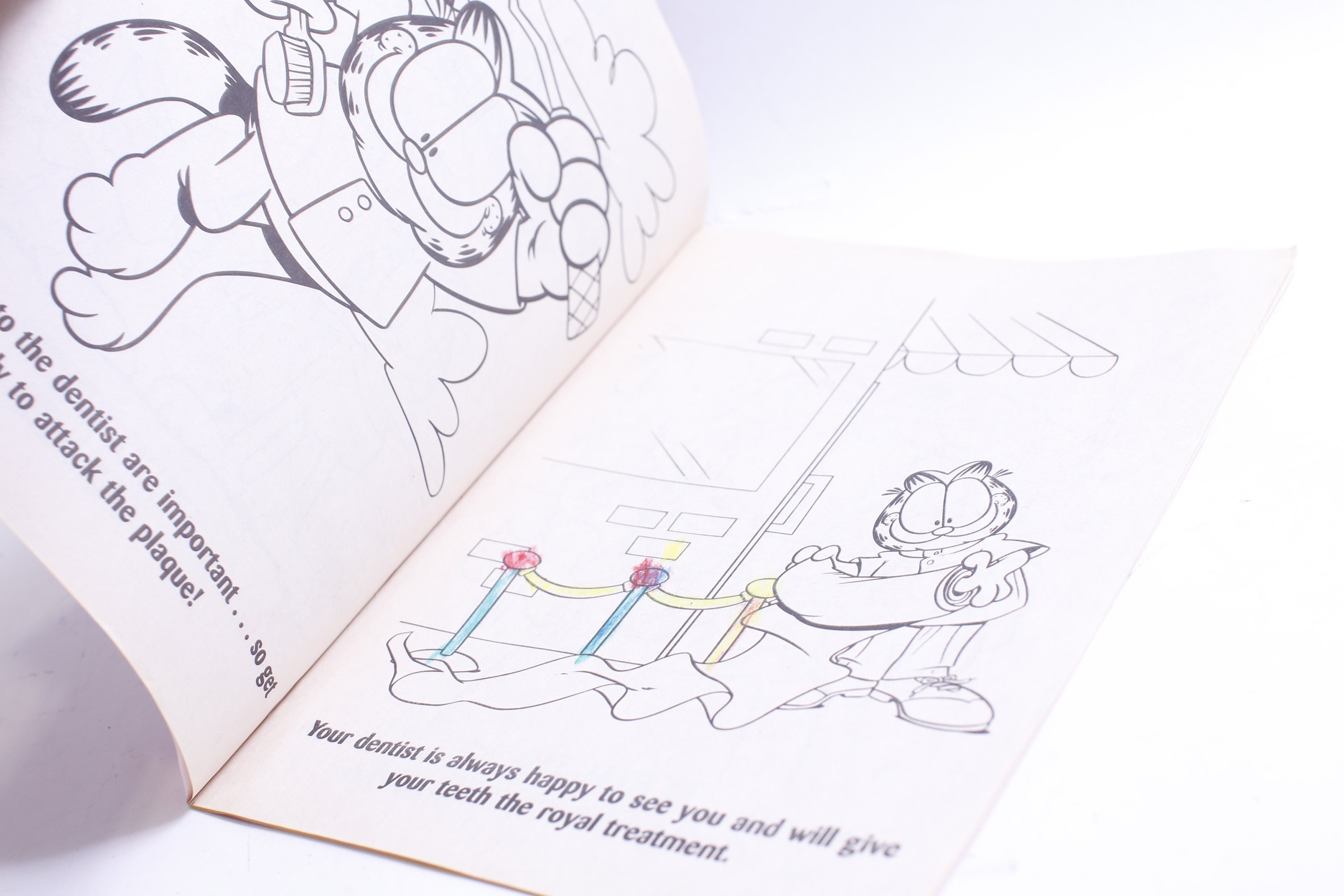 ガーフィールド 歯医者の日、ぬり絵本、明るい子供、明るい選択、1998