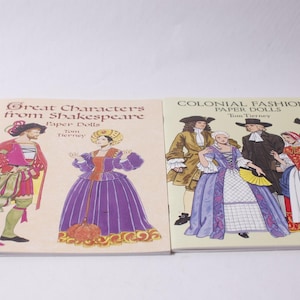 Tom Tierney Paper Doll Book Lot Characters from Shakespeare and Colonial Fashions ~ 260219-WH 1001