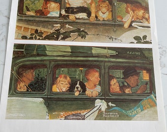 Going And Coming, Artist Is Norman Rockwell, Drawing, Poster, Design, Classic Painting, Page, Print, Art, Vintage, Collectible ~116
