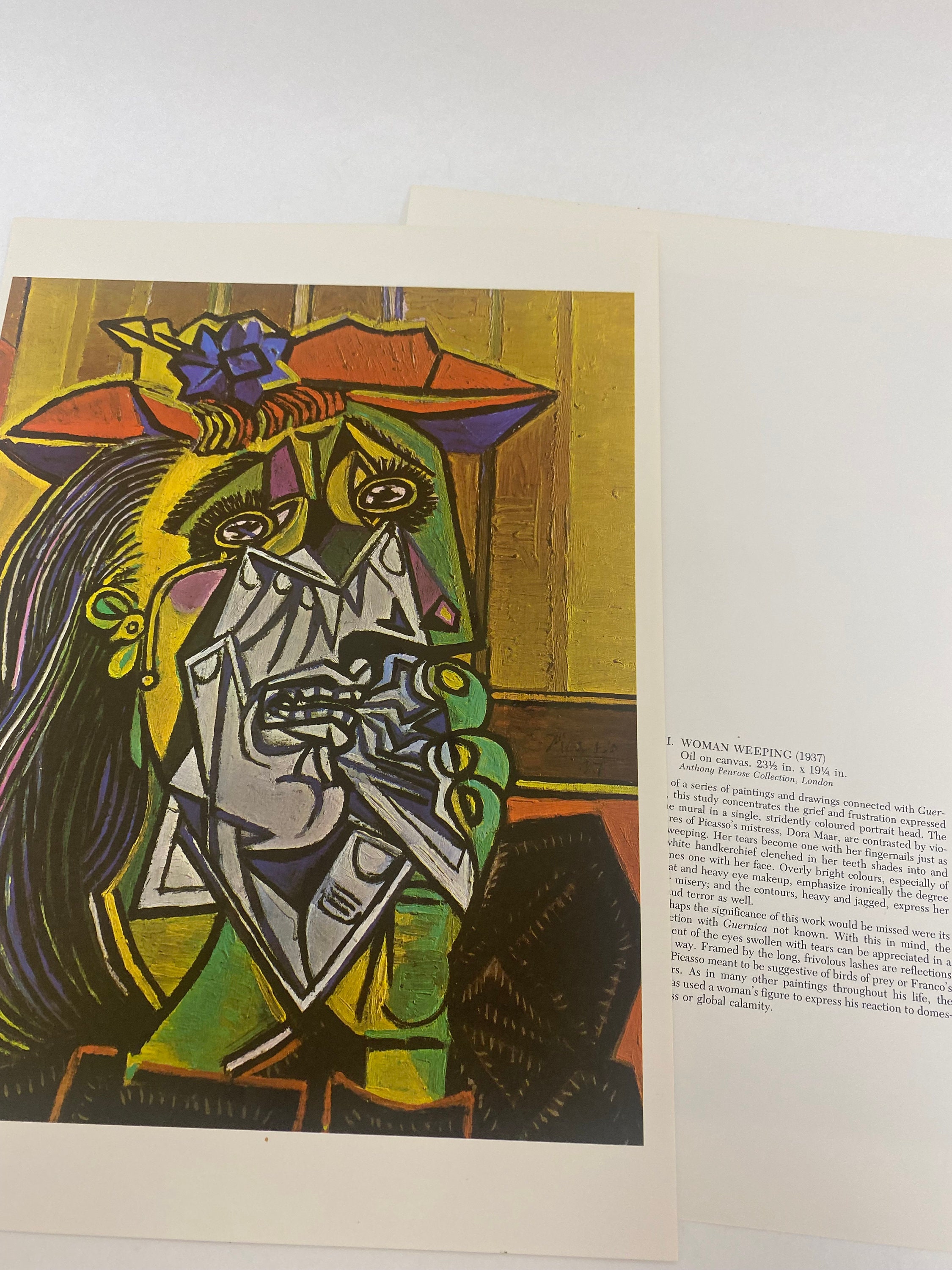 Picasso, Woman Weeping, Bookplate, Page,guernica, Abstract, Print