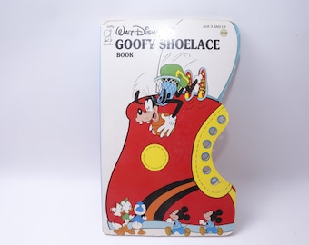 Walt Disney, Goofy Schuhkette, Tuffy, Formbuch, Brettbuch, Vintage, Bilderbuch, Kinderlesebuch, Kinderzimmer bibliothek, ~ 20-12-407