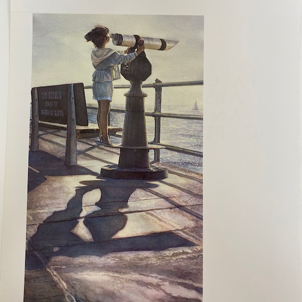 Steve Hanks, Looking To See, Sea, Viewer, Children, Artist’s Citation, Poster, Painting, Watercolor, Page, Print, Art, Vintage, ~20-05-166