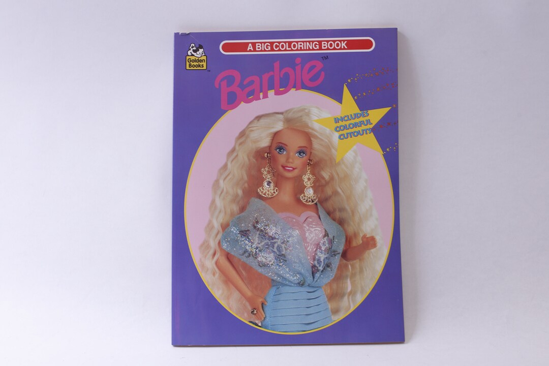 Uncolored Barbie, Big Coloring Book, Golden, 1995, Mattel, Includes ...