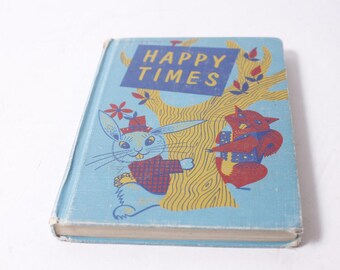 School Book, Collage Happy Times by Guy Bond Vintage 1950s Children's Book Hardcover ~ 260402-WH 1063