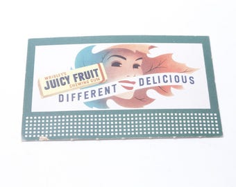 Wrigley's Juicy Fruit, Chewing Gum, Different Delicious, Design, Paper, Postcard, Picture, Vintage, Collectible, ~ 20-01-889