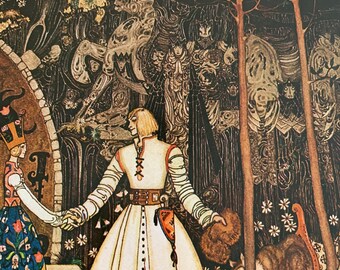 East of the Sun, West of the Moon, Kay Nielsen, Hodder & Stoughton, 1914, Picture, Bookplate, Print, 9 1/2 x 7&quot;, Art, Vintage, ~ 20-01-541