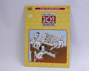Walt Disney’s 101 Dalmatians, A Big Coloring Book, UNCOLORED, Golden Books, Vintage, Child Reading, Nursery Library, ~ 230215-DIS 1280