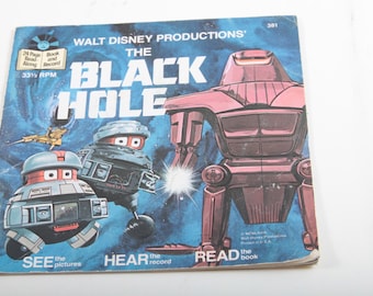 The Black Hole Walt Disney Lees een lang prentenboek Vintage Kids Storybook Sci Fi Robots Ruimteschepen ~ 20-18-614