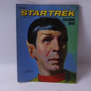 Uncolored Star Trek, Coloring Book, Saalfield, Authorized Edition, Vintage, Picture Book, Child Reading, Nursery Library, ~ M-25-07