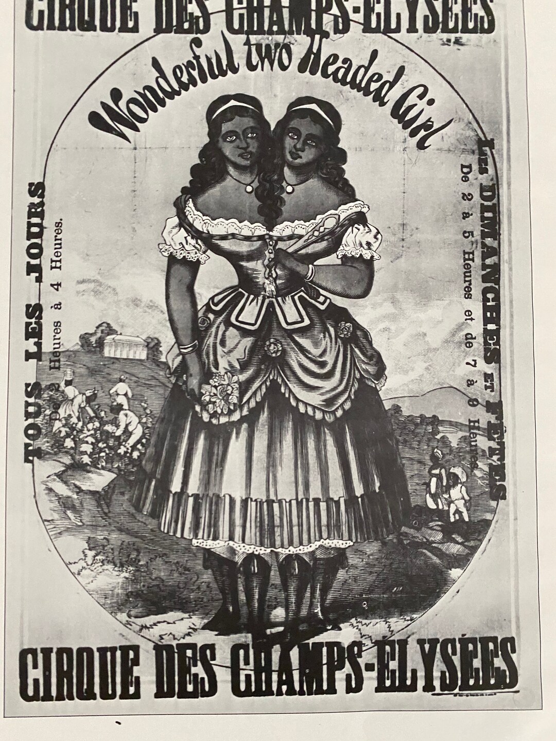 Vintage Carnival Poster (2) / サーカス クラウン Two Headed Girl, Monster Show, Circus, Poster, Double-sided