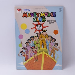 Uncolored, Disney, New Mickey Mouse Club, Whitman, Coloring Book ...