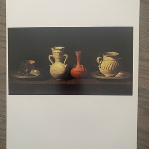 Zurbaran, Stillleben mit Gläsern, Malerei, Spanien, Künstler, Print, Zeichnung, Exlibris, Colorplate, Seite, Poster, Kunst, Vintage, ~MISC-21