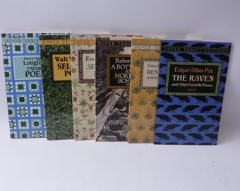 Six Great American Poets, Dover Thrift Editions, Poe, Dickinson, Whitman, Longfellow, Frost, Millay, Six Volumes, Bookcase, 20-31-1078