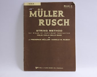 Müller Rusch, String Method for Class or Individual Instruction, Viola, Book 2, Sheet Music, Illustrated, 1962, Paperback, ~ 230613-DICV 529
