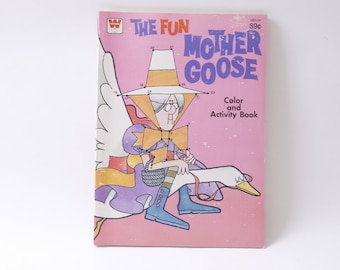 The Fun Mother Goose, Color And Activity Book, Vintage, Kids, Illustrated, Animals, Children, Craft, Arts, Softcover ~ M-25-11