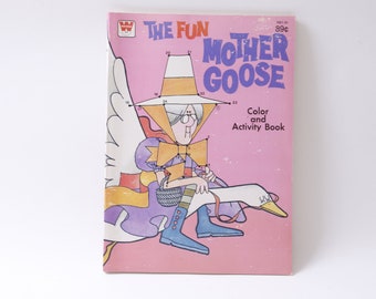 The Fun Mother Goose, Color And Activity Book, Vintage, Kids, Illustrated, Animals, Children, Craft, Arts, Softcover ~ M-01-05