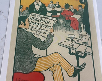 Rekljame Plakater Poster, Vintage magazine cover, Art Nouveau poster, Historical periodical design, Fiolstraede poster ~231909-WH 67 C