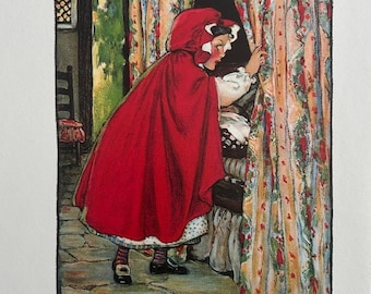 Jessie Willcox Smith, Little Red Riding Hood, Illustration, Book Page, Art Print, ~ 250921-WH 80
