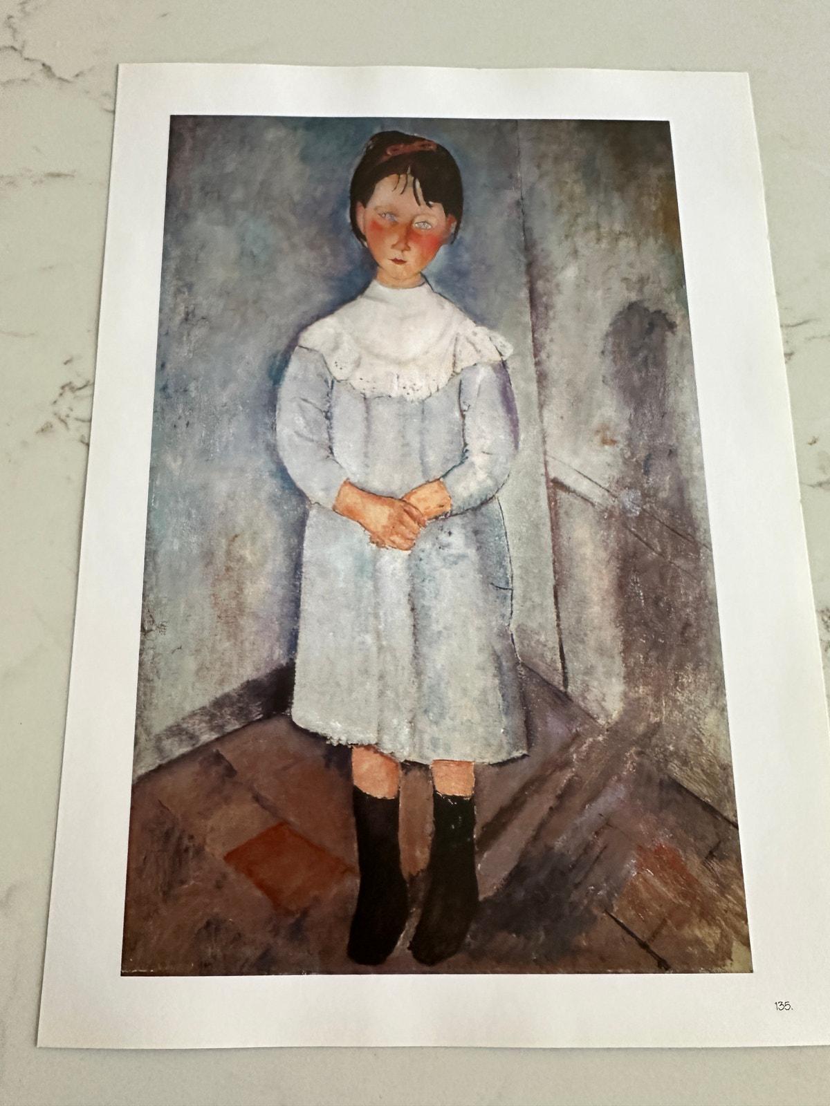モディリアーニ「青い服の少女」、絵画、版画、肖像画、美術、パリの
