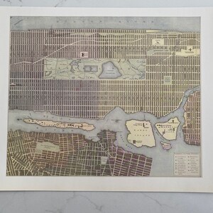 Geïllustreerd, Illustratie, Vintage, Print, New York, Kaart, Herdruk, Historisch, Lett's, Atlas - M-01-02