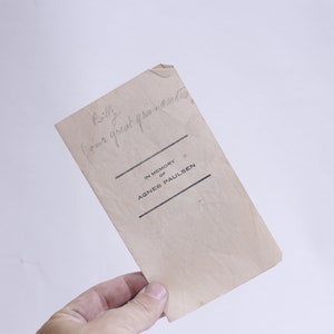 Vintage Obituary from 1800s - Agnes Paulsen, Soft Cover Book - Historical Library Find - WH-011 176