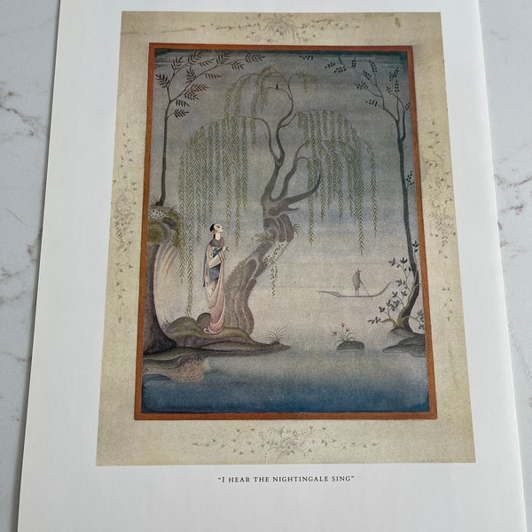 The Nightengale, Kay Nielsen, Hans Christian Andersen, Peinture, Page de livre, Bond moyen, Semi Gloss ~ 230713-DIWFS 239