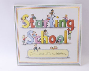 Starting School, Janet and Allan Ahlberg, Picture Book, 1988, Child Reading, ~ 240401-WH 904