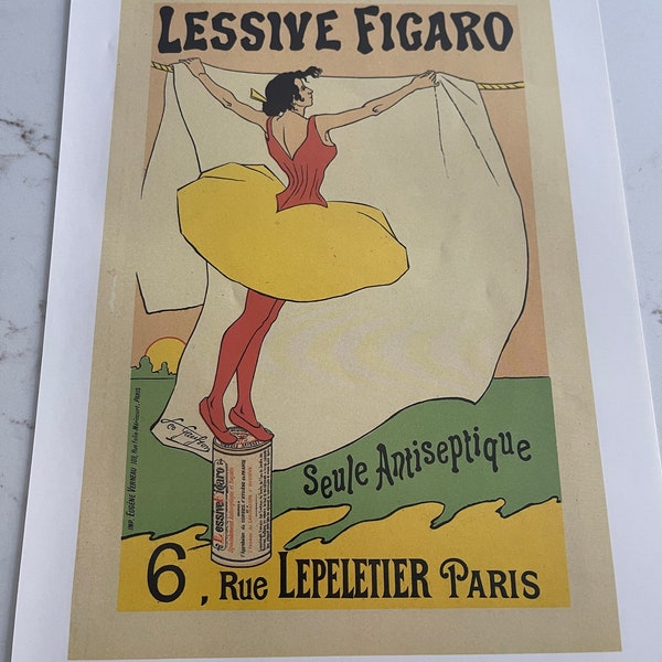 Lessive Figaro, Vintage Poster, Laundry Advertisement, Retro Advertising, Collectible Art, Household Product, Classic Design ~231909-WH 67 C