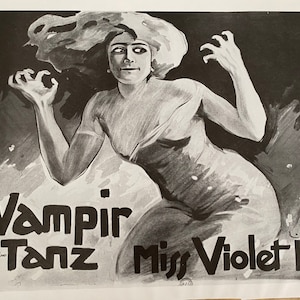Vampir, Violet Hop, Irma Duncan, Isadora Duncan, Koncert, Pokaz, Plakat, Dwustronny, Grafika, Strona książki, Wydruk, 16 x 11", Sztuka, ~ 20-14-478