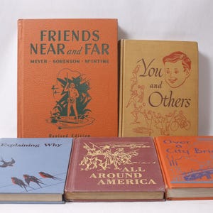 50s Vintage Basal Readers School Books Book Lot School Learning Stories Education ~ 260608-WH 659