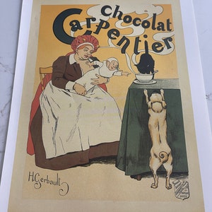 Vintage chocolate advertisement, French chocolate brand, Advertising poster, Retro cocoa advertisement, Belle Époque, Vintage~231909-WH 67 C